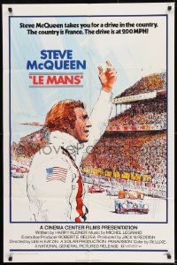 8j482 LE MANS 1sh 1971 Tom Jung artwork of race car driver Steve McQueen waving at fans!