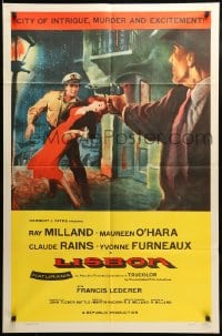 8j492 LISBON 1sh 1956 Ray Milland & Maureen O'Hara in the city of intrigue & murder!