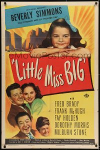 8j493 LITTLE MISS BIG 1sh 1946 Fred Brady & cute dynamite mite Beverly Simmons of Frontier Gal!