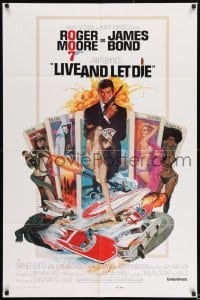 8j498 LIVE & LET DIE East Hemi 1sh 1973 Moore as James Bond by Robert McGinnis, no-TA logo design!