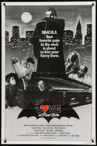 8j515 LOVE AT FIRST BITE int'l 1sh 1979 AIP, wacky vampire image of George Hamilton as Dracula!