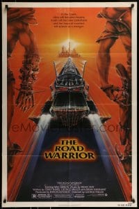 8j522 MAD MAX 2: THE ROAD WARRIOR 1sh 1982 Mel Gibson returns in the title role, art by Commander!