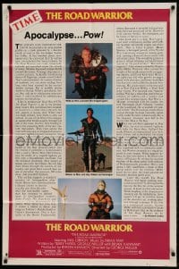 8j521 MAD MAX 2: THE ROAD WARRIOR 1sh 1982 George Miller, Mel Gibson, Time Magazine design!