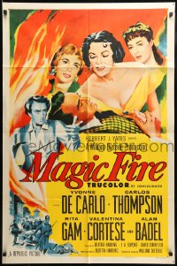 8j525 MAGIC FIRE 1sh 1955 Dieterle, Yvonne De Carlo, Alan Badel as Richard Wagner!
