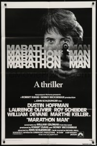 8j539 MARATHON MAN 1sh 1976 cool image of Dustin Hoffman, John Schlesinger classic thriller!