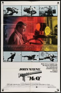 8j551 McQ 1sh 1974 John Sturges, John Wayne is a busted cop with an unlicensed gun!
