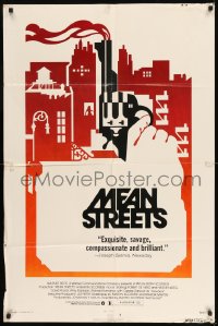8j552 MEAN STREETS 1sh 1973 Robert De Niro, Martin Scorsese, cool artwork of hand holding gun!