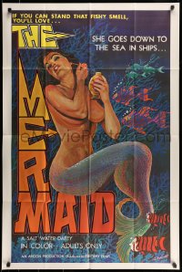 8j557 MERMAID 1sh 1973 incredible Ekaleri art of sexy mermaid perfuming herself underwater!