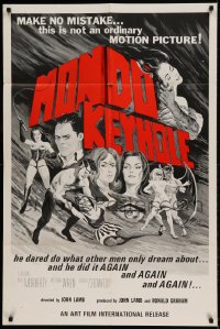 8j567 MONDO KEYHOLE 1sh 1966 Jack Hill's directorial debut, he did what men only dream of!
