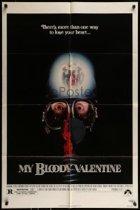8j581 MY BLOODY VALENTINE 1sh 1981 bloody gas mask, there's more than one way to lose your heart!