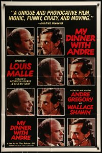 8j582 MY DINNER WITH ANDRE 1sh 1981 Wallace Shawn, Andre Gregory, Louis Malle directed!