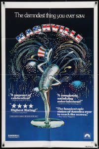8j588 NASHVILLE 1sh 1975 Robert Altman, cool patriotic sexy microphone artwork!