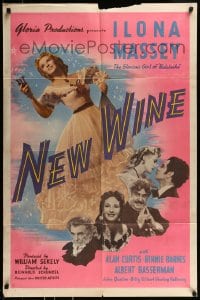 8j600 NEW WINE 1sh 1941 pretty Ilona Massey, Alan Curtis as Franz Schubert!