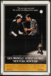 8j601 NEW YORK NEW YORK style B 1sh 1977 Robert De Niro plays sax while Liza Minnelli sings!