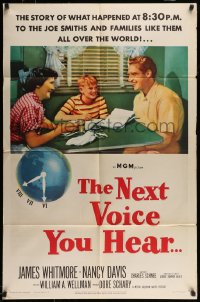 8j602 NEXT VOICE YOU HEAR 1sh 1950 James Whitmore, Nancy Davis & God on the radio!