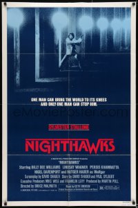 8j609 NIGHTHAWKS style A 1sh 1981 Sylvester Stallone, Billy Dee Williams, Rutger Hauer