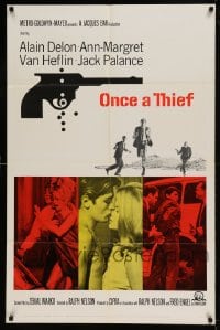 8j629 ONCE A THIEF 1sh 1965 super sexy Ann-Margret, Alain Delon, Van Heflin, Jack Palance!