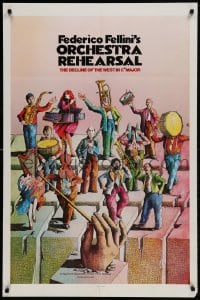 8j635 ORCHESTRA REHEARSAL 1sh 1979 Federico Fellini's Prova d'orchestra, cool Bonhomme art!