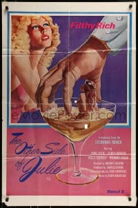 8j638 OTHER SIDE OF JULIE 1sh 1978 sexy naked Suzannah French in champagne glass, filthy rich!
