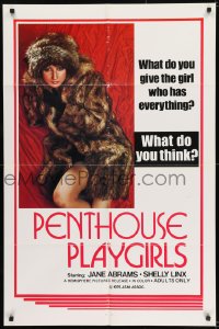 8j657 PENTHOUSE PLAYGIRLS 1sh 1975 Erwin C. Dietrich, Die Madchenhandler, sexy woman in fur!