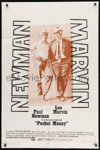 8j674 POCKET MONEY 1sh 1972 great full-length portrait of Paul Newman & Lee Marvin!