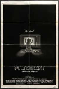 8j676 POLTERGEIST style B 1sh 1982 Tobe Hooper & Steven Spielberg, the first real ghost story!