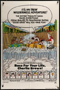 8j695 RACE FOR YOUR LIFE CHARLIE BROWN 1sh 1977 Charles M. Schulz, art of Snoopy & Peanuts gang!