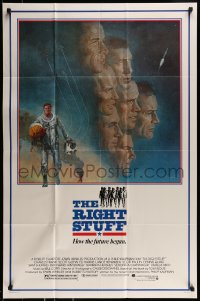 8j721 RIGHT STUFF 1sh 1983 great Tom Jung montage art of the first NASA astronauts!