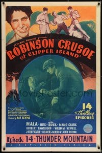8j723 ROBINSON CRUSOE OF CLIPPER ISLAND chapter 14 1sh 1936 serial, Ray Mala, Thunder Mountain!