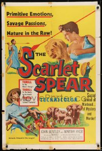 8j744 SCARLET SPEAR 1sh 1954 Africa, primitive emotions, savage passions, nature in the raw!