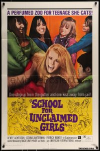 8j745 SCHOOL FOR UNCLAIMED GIRLS 1sh 1973 a perfumed zoo for teenage she-cats!