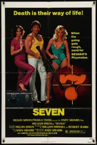 8j755 SEVEN 1sh 1979 AIP, sexy babes in bikinis with guns, death is their way of life!