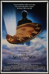 8j758 SEVENTH SIGN 1sh 1988 Demi Moore, Michael Biehn, Jurgen Prochnow as Jesus, Hagio Kunio art!