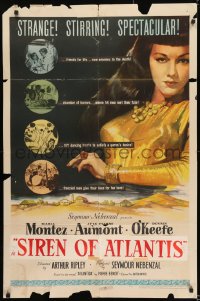 8j776 SIREN OF ATLANTIS 1sh 1947 Atlantis the Lost Continent, c/u of sexiest Maria Montez!