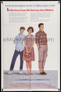 8j779 SIXTEEN CANDLES 1sh 1984 Molly Ringwald, Anthony Michael Hall, directed by John Hughes!