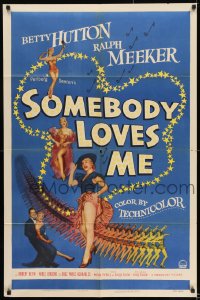 8j794 SOMEBODY LOVES ME 1sh 1952 four images of sexy dancer Betty Hutton + many showgirls!