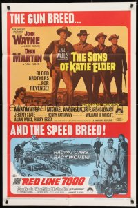 8j797 SONS OF KATIE ELDER/RED LINE 7000 1sh 1968 John Wayne, gun breed... and speed breed!