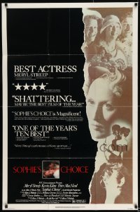 8j798 SOPHIE'S CHOICE 1sh 1982 Alan J. Pakula directed, Meryl Streep, Kevin Kline, Peter MacNicol!