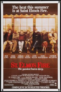 8j804 ST. ELMO'S FIRE advance 1sh 1985 Rob Lowe, Demi Moore, Emilio Estevez, Sheedy, Judd Nelson!