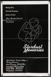 8j813 STARDUST MEMORIES 1sh 1980 directed by Woody Allen, constellation art by Burt Kleeger!