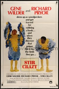 8j818 STIR CRAZY 1sh 1980 Gene Wilder & Richard Pryor in chicken suits, directed by Sidney Poitier!