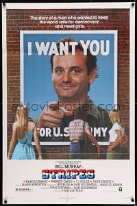 8j824 STRIPES style A 1sh 1981 Ivan Reitman classic military comedy, Bill Murray wants YOU!