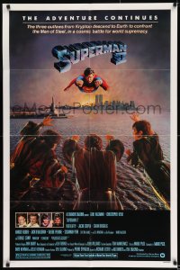 8j838 SUPERMAN II studio style 1sh 1981 Christopher Reeve, Terence Stamp, great image of villains!
