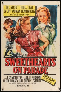8j847 SWEETHEARTS ON PARADE 1sh 1953 the secret thrill that every woman remembers & never tells!