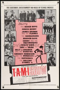 8j853 TAMI SHOW 1sh 1965 The Supremes, Rolling Stones, Beach Boys, Chuck Berry, James Brown!