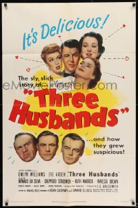 8j884 THREE HUSBANDS 1sh 1950 a friend came along and ruined three happy marriages!