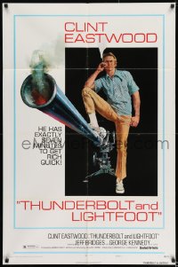 8j888 THUNDERBOLT & LIGHTFOOT style C 1sh 1974 art of Clint Eastwood with HUGE gun by McGinnis!
