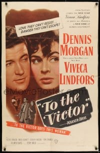 8j898 TO THE VICTOR 1sh 1948 Delmer Davies, Dennis Morgan & Viveca Lindfors dangerously in love!