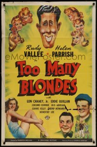 8j902 TOO MANY BLONDES 1sh 1941 Rudy Vallee with pretty Helen Parrish, Jerome Cowan, top cast!