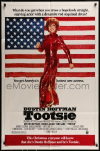 8j904 TOOTSIE advance 1sh 1982 great solo full-length image of Dustin Hoffman, little did he know!